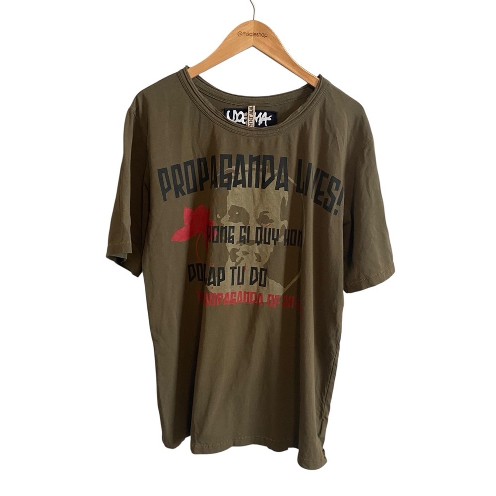 Dogma Propaganda Lives Army Green Crew Neck Short Sleeve Tee Size Large
